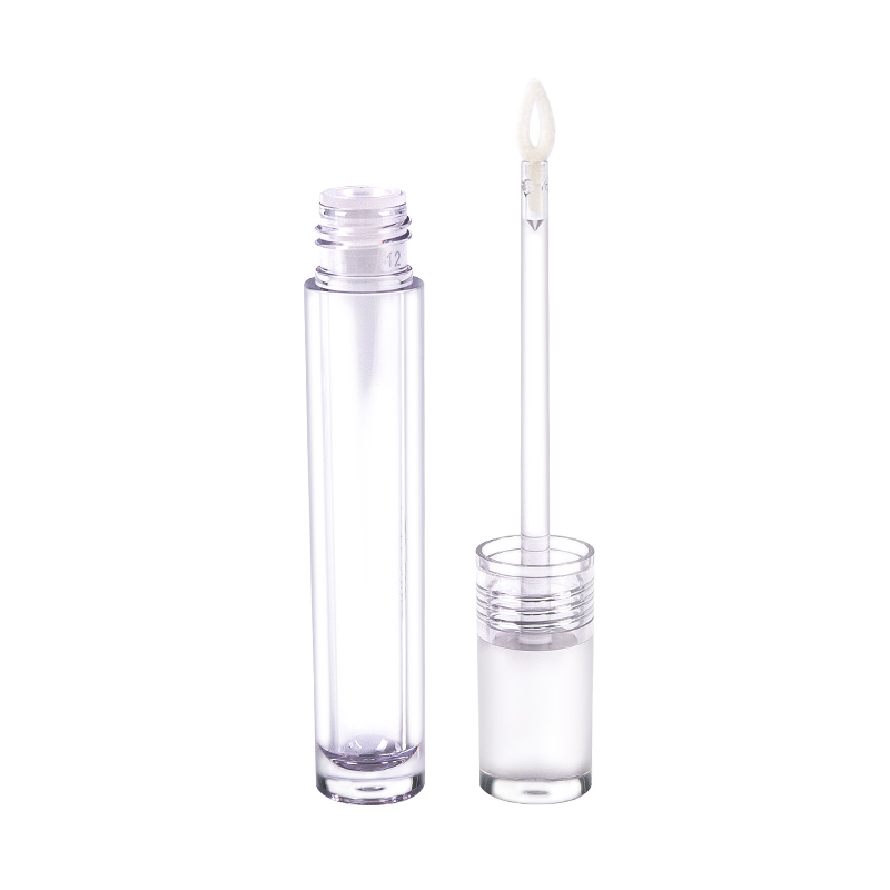 8ml fully transparent cylindrical glass texture crystal lip glaze Lip Gloss Tube Packaging