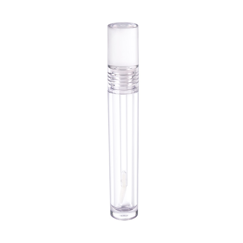 8ml fully transparent cylindrical glass texture crystal lip glaze Lip Gloss Tube Packaging