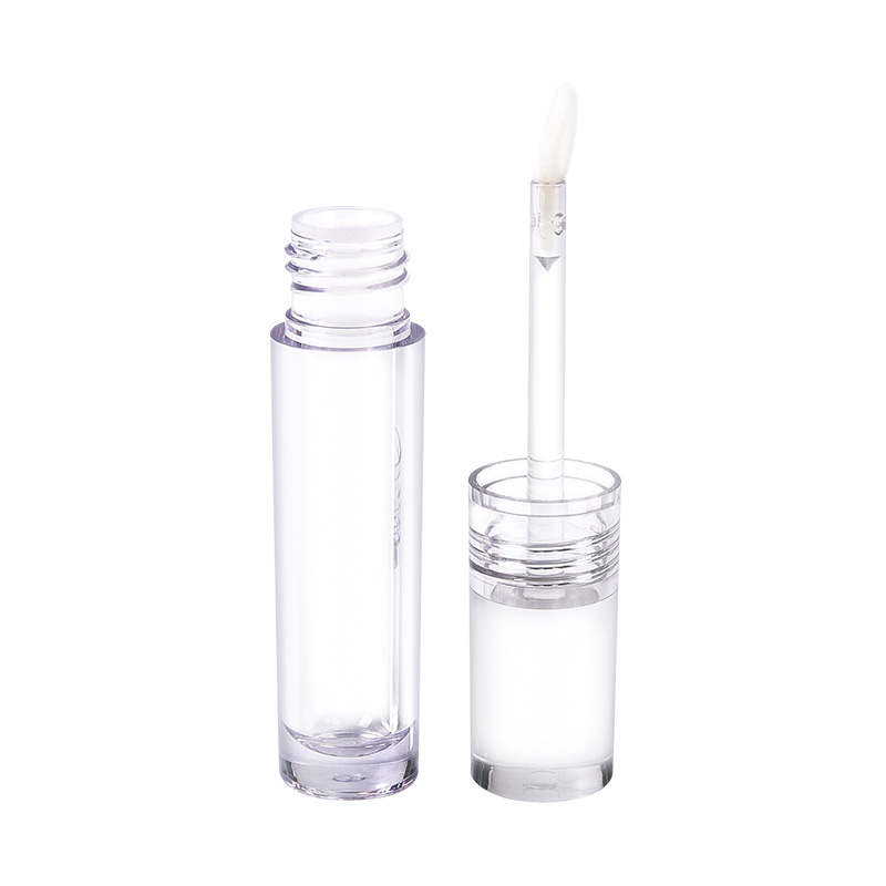 6ml fully transparent cylindrical glass texture crystal lip glaze Lip Gloss Tube Packaging