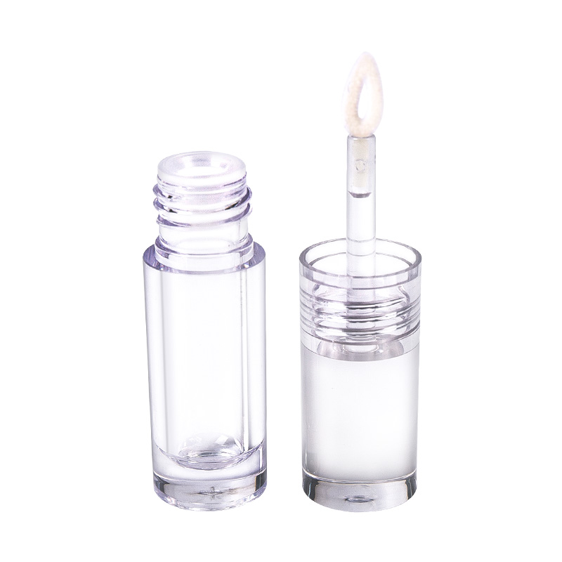 4ml fully transparent cylindrical glass texture crystal lip glaze Lip Gloss Tube Packaging