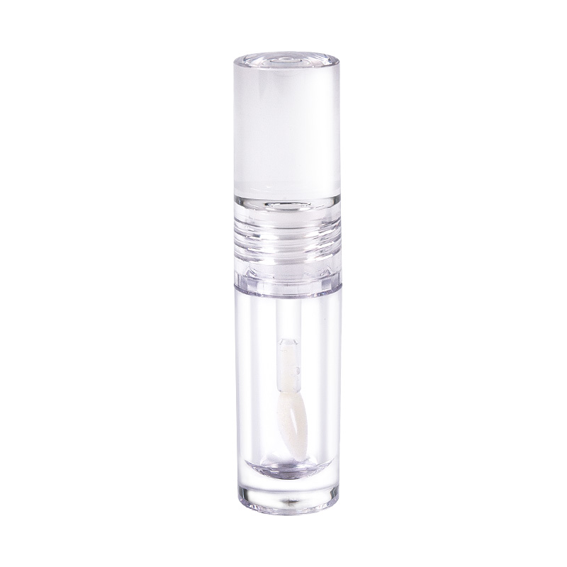 4ml fully transparent cylindrical glass texture crystal lip glaze Lip Gloss Tube Packaging