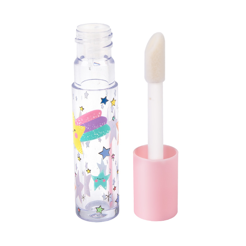 Classic Transparent Cylindrical Multi-Color Cap 3d Printed Large Brush Head Lip Gloss Lip Glaze Empty Tube