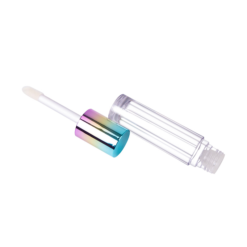 Color Gradient Cap Round Cylinder Plastic Transparent Bottle Lip Gloss Tube