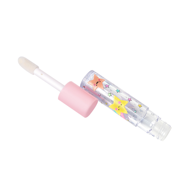 Classic Transparent Cylindrical Multi-Color Cap 3d Printed Large Brush Head Lip Gloss Lip Glaze Empty Tube