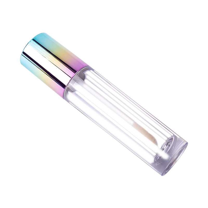 Color Gradient Cap Round Cylinder Plastic Transparent Bottle Lip Gloss Tube