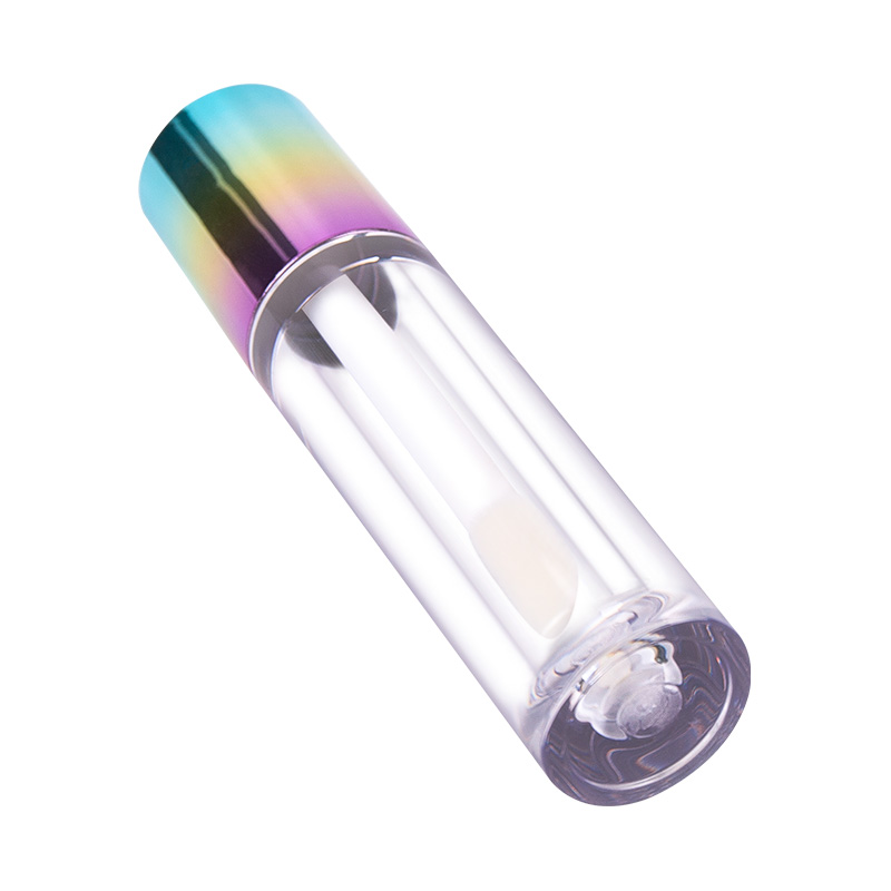 Color Gradient Cap Round Cylinder Plastic Transparent Bottle Lip Gloss Tube