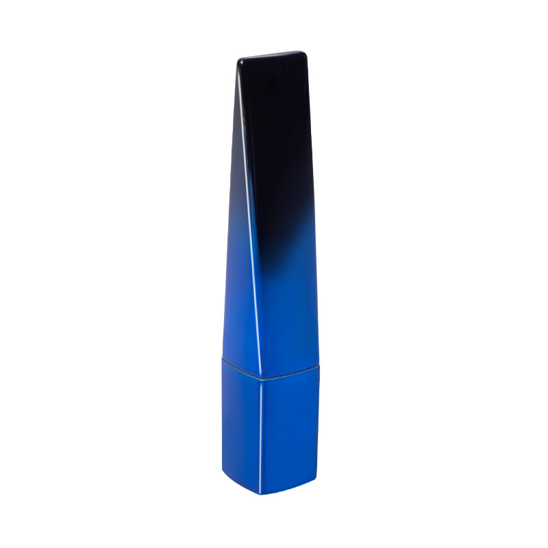 Blue Gradient Diamond-shaped Flat Bottle with Round Cap and Spiral Lip Gloss Tube