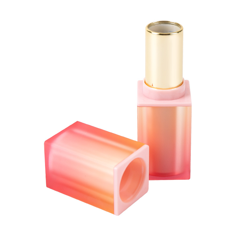 Frosted Transparent Square Injection Molded Color Electroplatable Classic Creative Lipstick Tube Packaging